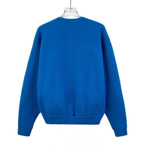 Chanel Blue Wool-Cashmere Blend Single-Breasted Cardigan With Pockets & Button D - Picture 2 of 8